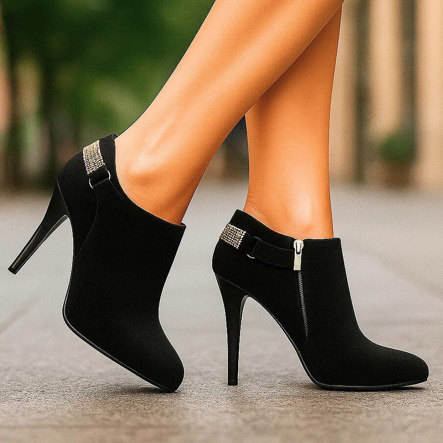 Avery - Velvet Suede Heel Boots