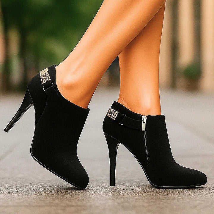 Avery - Velvet Suede Heel Boots