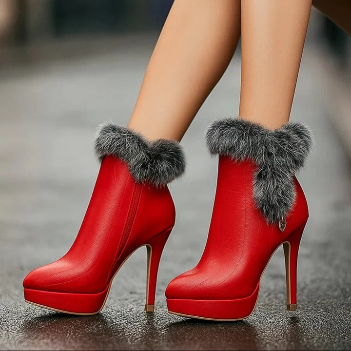 Sofie - Faux Fur Leather Boots