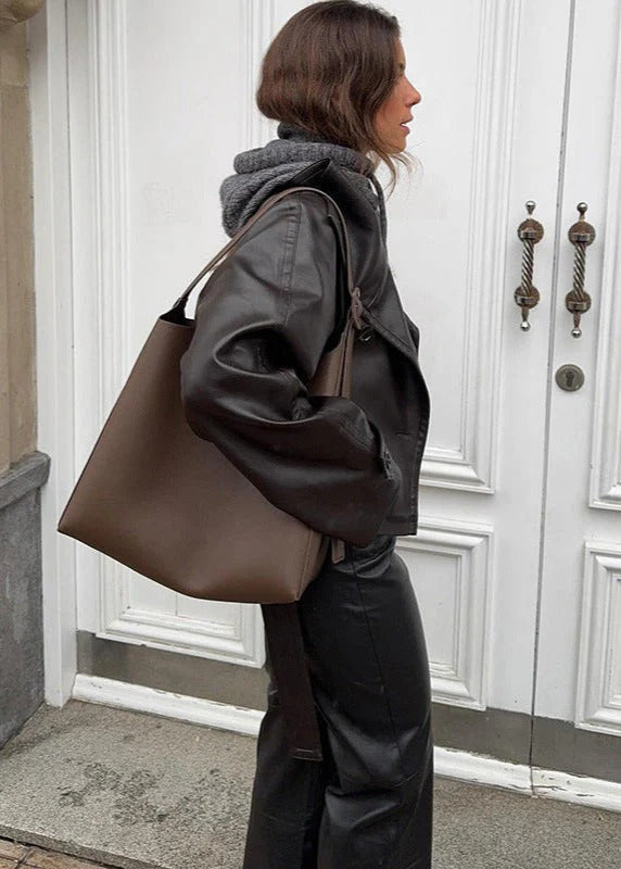 Madeline - Minimalist Faux Leather Jacket