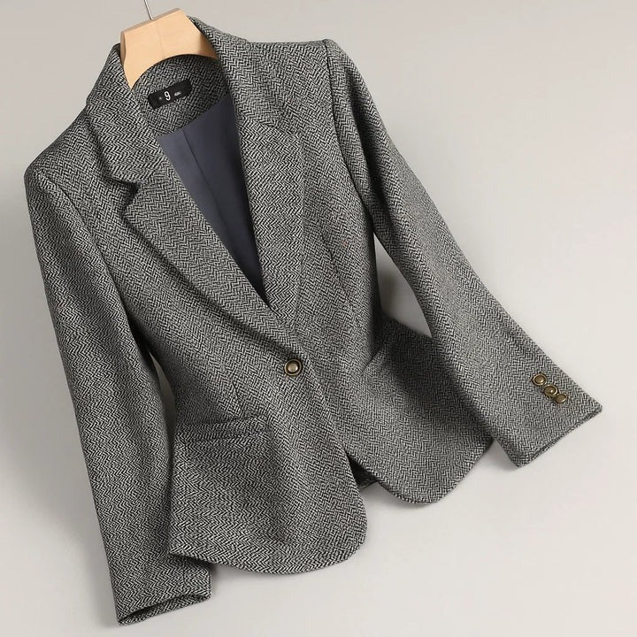 Freya - Tailored Wool Herringbone Blazer