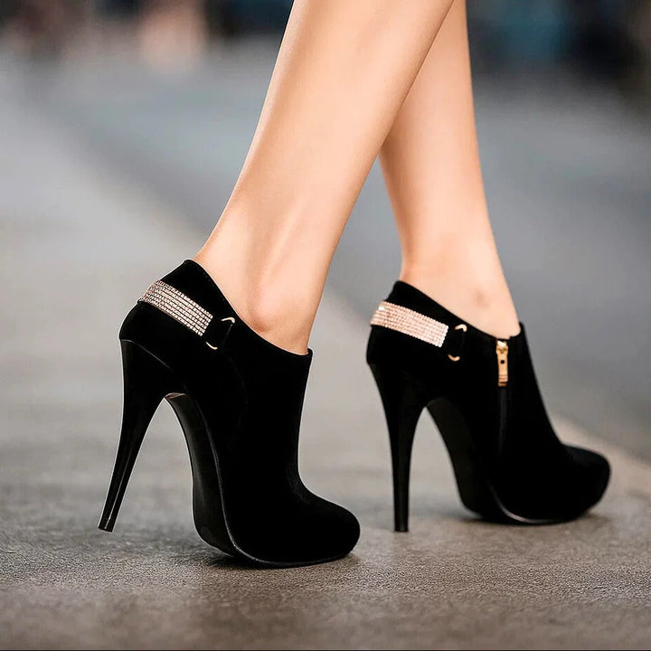 Avery - Velvet Suede Heel Boots