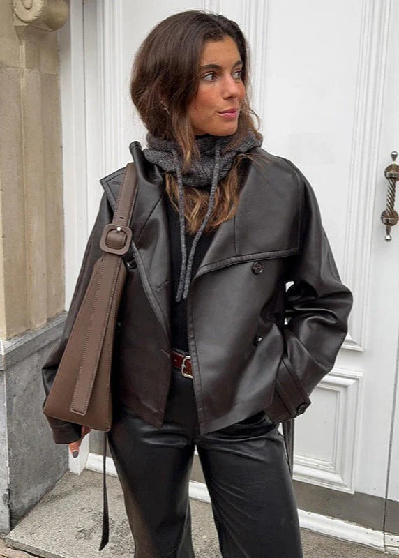 Madeline - Minimalist Faux Leather Jacket