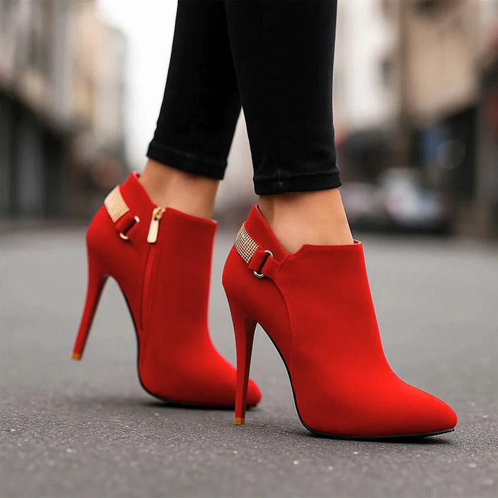 Avery - Velvet Suede Heel Boots