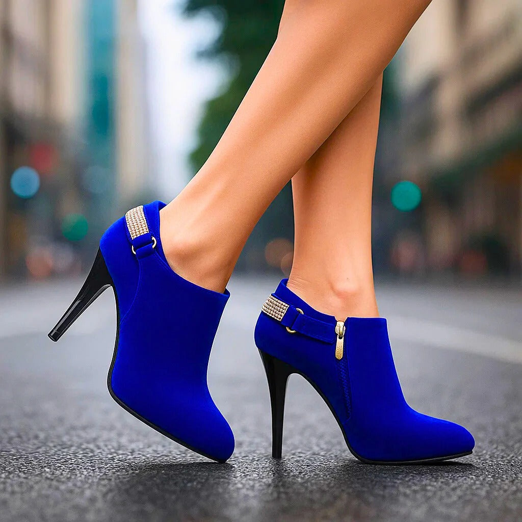 Avery - Velvet Suede Heel Boots