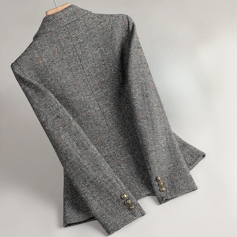 Freya - Tailored Wool Herringbone Blazer
