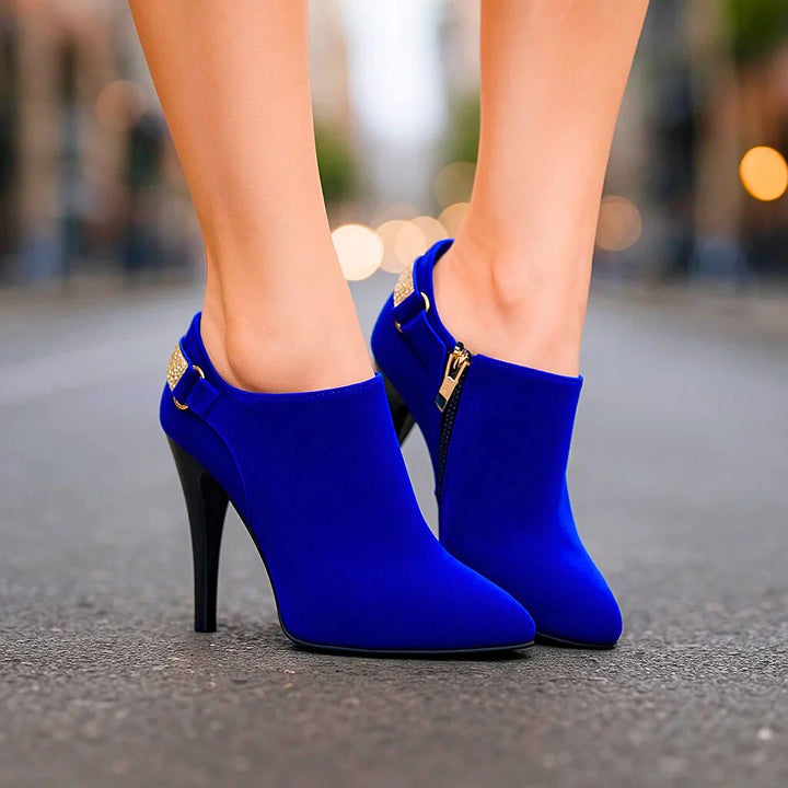 Avery - Velvet Suede Heel Boots